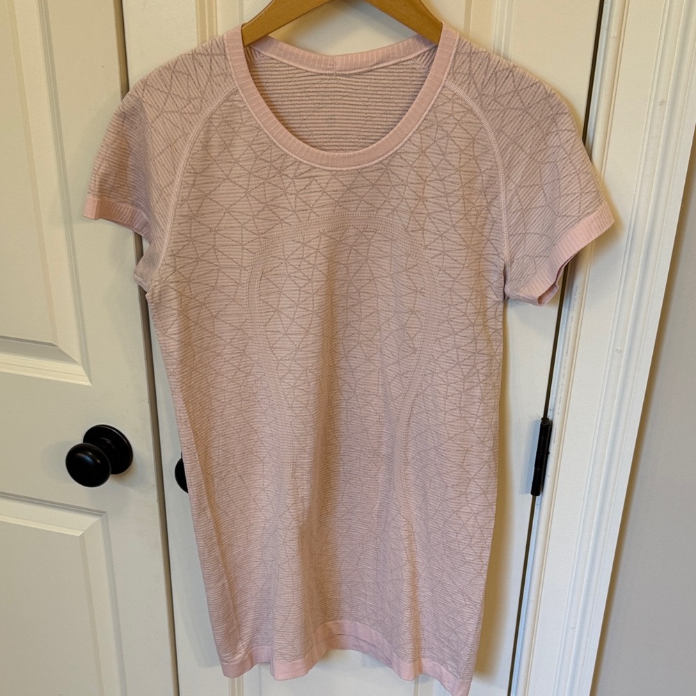 Pink Geometric Pattern Women's Top lululemon run swiftly 10